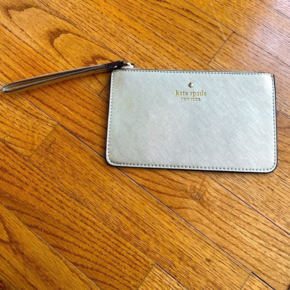 KATE SPADE NWOT Gold Shimmer Small Wristlet Cocktail Wedding Guest Party